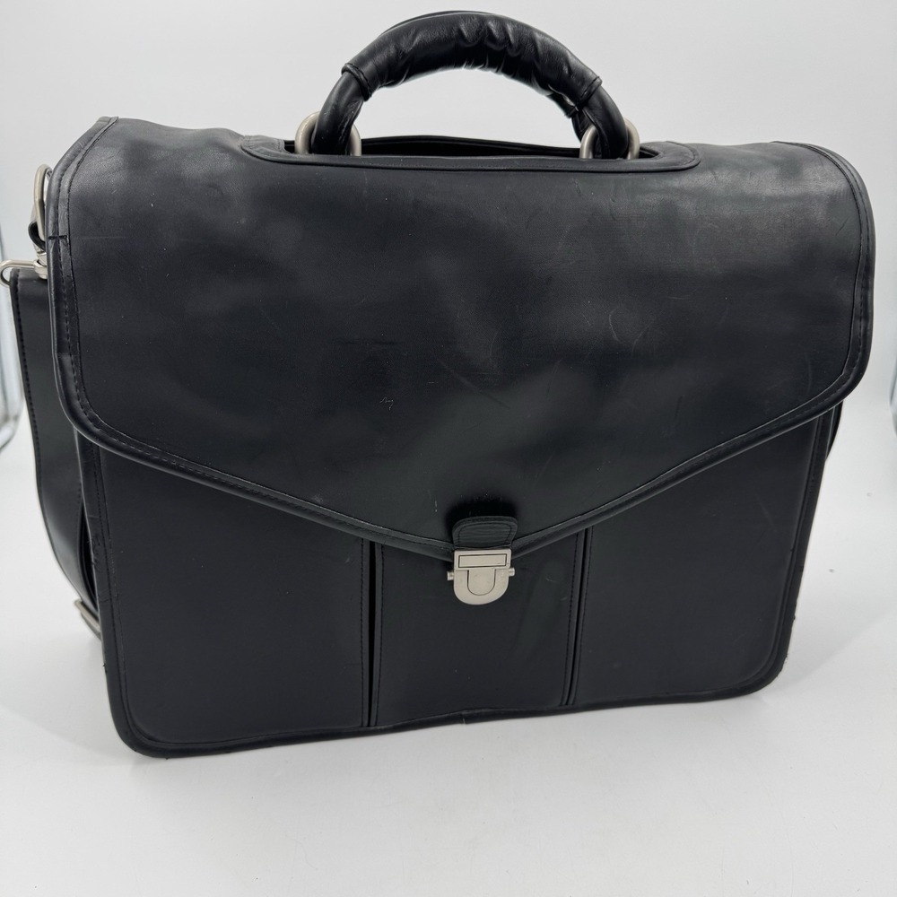 Targus Black Platinum Leather Notebook Shoulder Bag Case Pre-Owned‎ Model CPLC1